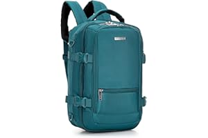 WITTCHEN Poszerzany plecak do samolotu | Plecak podręczny 32 l | Wodoodporny plecak na laptopa 17 cali | Plecak podróżny w rozmiarze kabinowym | 47 × 32 × 14–18 cm