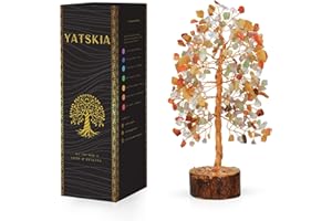 YATSKIA Chakra Tree - Crystal Tree - Chakra Crystals - Gemstones and Crystals - Feng Shui Decor - Tree of Life Decor - Crystal Décor - Spiritual Gifts for Women - Meditation Accessories (10 Inch Approx.)