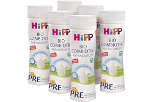 ‎HIPP HiPP PRE Bio Combiotik trinkfertig (6 x 200ml), Anfangsmilch von Geburt an, enthält nur Lactose als Kohlenhydrat, in bester Bio-Qualität
