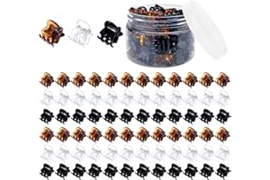 Funtopia Petite Pince Cheveux, 72 Pièces 1.5cm Mini Pinces à Cheveux, Petits Clips Antidérapantes, Pince Crabe Cheveux, Pour Filles Et Femmes (Noir et Marron et Transparent)