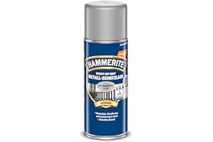Hammerite Metallschutzlack Spray Glänzend, 3in1- Rostschutz, Silber, 400 ml
