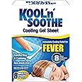 Kool 'n' Soothe Fever Cooling Gel Sheets - Family Pack Of 8, For Kids 1+ Year, 8-Hour Relief