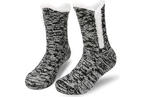 Niofind Slipper Fluffy Socks for Women Men, Thermal Socks Knitted Socks Christmas Socks, Winter Fuzzy Bed Slipper Socks With Grippers, One Size Non Slip