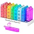 Zoksi Monthly Pill Box Organiser 4 Times a Day, 30 Day Tablet Organiser, 28 Day Dosset Box,One Month Medicine Storage Box with 31 Portable Compartments for Fish Oils, Vitamins or Supplements