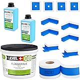 Dichtset 12 Kg Flüssigfolie, 4 Innenecken, 2 Außenecke, 4 Wandmanschetten, 20m Dichtband, Tiefengrund 2 L, Abdichtungsset Ban