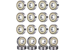 QHSXMQ Zestaw 40 łożysk kulkowych 608 ZZ, 8 mm x 22 mm x 7 mm, metalowe, Double Shielded, miniaturowe łożyska kulkowe zwykłe, do deskorolek, rolek i łyżworolek