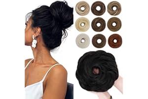 SEGO Chignon Finto per Capelli Elastico Sintetica Ondulato Veri Coda di Cavallo Pezzo Spessi Updo Donne Ragazze 55 G Nero naturale