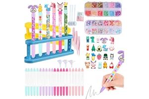 AOKSILY Fabrique a Stylo 60 Accessoires, Atelier des Stylos Personnalisé, Kit Loisir Creatif Enfant, Idée Cadeau Fille 6 Ans, Activité Manuelle Enfants 6-12 Ans, Cadeau Anniversaire Fille Garcon