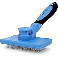 HANK Self Cleaning Slicker Brush for Dogs | Undercoat Pet Grooming Deshedding Tool | Cat Matted hair remover comb…