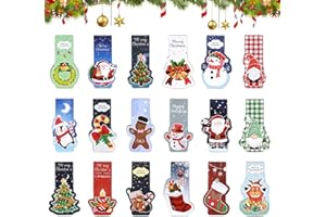 BLISSIQUEE Lesezeichen 36 Stück, Weihnachten Magnetische Lesezeichen, Magnetlesezeichen Weihnachten Magnetic Markings Seitenclips Markierungen Buchmarkierungen Weihnachtsgeschenke für Lehrer Schüler