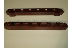 R.L.B.C SALES 2 PIECE MAHOGANY POOL/SNOOKER CUE RACK HOLDS 6 CUES **