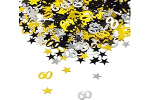 DIWULI Happy Birthday Konfetti Sterne Schwarz - Perfekte Tischdeko Für Geburtstagspartys