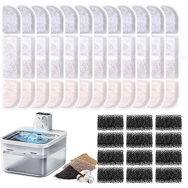 Dreamhigh® Drinkfontein Filters 12 Stuks, Kattenfontein Filter, Vervangingsfilter Voor Drinkfontein Voor Katten En Honden, Waterdispenser Waterfontein Actieve Koolfilter