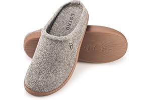 ESTRO Kapcie Męskie Pantofle Filcowe Męskie z Miękka Wkładką Kapcie Filcowe dla Mężczyzn z Gumową Podeszwą DUO