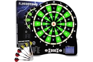 TURNART Diana Electrónica, Diana Electronica Profesional, Dardos Diana Electronica,6 Dardos Juego Digital con Sonido 48 Juegos 500 Variantes (Green Lighting)
