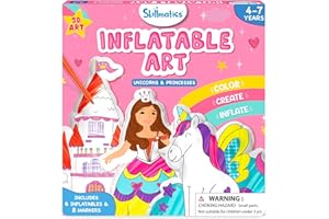 Skillmatics Inflatable Art for Kids - 3D Unicorns & Princesses, Preschool Craft Kits, Fun DIY Activity, Coloring Set, Gifts for Boys & Girls Ages 4, 5, 6, 7