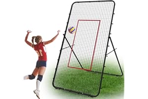 NANDAE Filet de rebond de volleyball, réglable et portable de 2,1 x 1,2 m, équipement d'entraînement de football, cible de rebond de but de football pour enfants et adultes, filet pour entraînement de jeu et