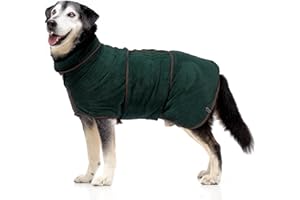 Lucky Paws® Hundebademantel – doppellagiger, Ultra-absorbierender & luxuriös weicher Bademantel Hund – Hunde in Minuten trocknen – Hundehandtuch & Hunde Bademantel in 1 (XXXL, Dunkelgrün)