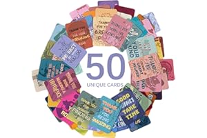HOMANGA 50 Unique Motivational Cards for Employees, Employee Appreciation Card, Kindness Thank You Notes for Coworkers, Gratitude, Affirmations Cards for Coworkers, Teachers, Boss