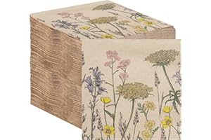 Talking Tables | 2 Plis, 33 cm, Lot de 100 Serviettes en Papier recyclé Doux, Serviettes de Florales, Restauration, respectueuses de l'environnement, Kraft Non Blanchi, Recyclable Fabriqué en UE