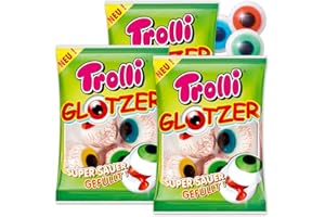 PartyMarty Trolli Glotzer Lot de 12 bonbons, le plaisir fruité et acidulé qui fait peur, pas seulement pour Halloween