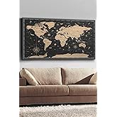 Vintage D&uuml;nya Haritası Kanvas-canvas Tablo, 120 x 65