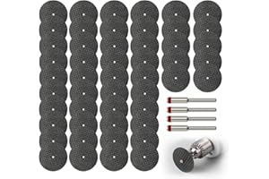 SANTUO 54Pcs Rotary Tool Cutting Discs Set for Dremel 3mm Cutting Discs Fiberglass Reinforced Cut Off Wheels with 4Pcs Mandrels for Dremel Metal Wood Stone Cutting