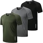 ZENGVEE 3 T-shirts Men Short Sleeve Quick Dry Gym Running Fitness | 3 Pieces, Men's Sports T-Shirt, Short Sleeve T-Shirts, Qu
