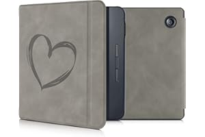 kwmobileÉtui Compatible avec Kobo Libra H2O Coque - Étui à Rabat magnétique tabletteeReader Similicuir - Gris
