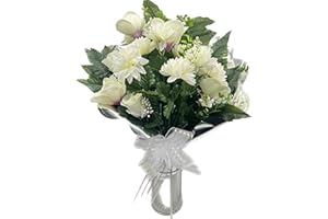 PLUS HOME Ramo para Cementerio de Flores Artificiales de Tela para Todos los Santos Medida 78cm.ENCARADO Capullo