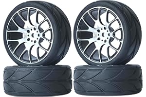 KEEDA Pneus et jantes en métal de 62 mm pour voiture de tourisme Traxxas HSP HPI Tamiya Parts (roue 7 ans, noir)