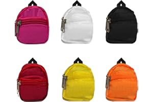 FloraVigo 6 Stück Mini-Rucksack, kleine Schultasche mit Reißverschluss, Rucksack für Campus-Zubehör, zum Selbermachen von Schlüsselanhängern, Handy-Dekorationen, auch als Schulpreise geeigne