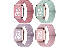 Fullmosa 4 Pack Correa Resistente al Agua Compatible con Apple Watch 40mm 41mm 38mm 42mm(S11 S10), Correa Nylon Elástico Deportiva para iWatch Se 3/2/1 Series 11 10 9 8 7 6 5 4 3 2 1 Para Mujer Hombre
