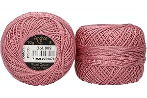‎ANCHOR Anchor 4591008-00969 Stickgarne, 100% Baumwolle, altrosa, Stärke 8, 82m, 16 Gramm