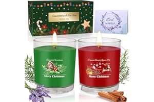 AOTTOM Christmas Scented Candles Gifts for Women, 2 x 5.3oz Aromatherapy Candle Soy Wax Candles Glass Jar Candle 80 Hrs Burning, Home Relaxing Perfect for Mum Men,Bath Yoga, Advent Calendar, Birthday