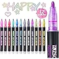 FunBlast Fine Point Marker Pens Set Double Line Metallic Outline Markers Pens Glitter -12pcs Permanent Marker Pens Set for DIY Art Crafts,Coloring & Sketching Pens for Kids/Best Birthday Gift for Kids