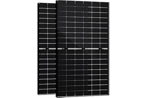 SAKETE Solarpanel 1000W Bifazial (+200W), Solarmodul Doppelglas Full Black, N-Typ Photovoltaik Modul für Balkonkraftwerk, 500W PV Panel 2er