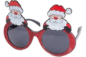 EMMEXX BFD One Pair Of Festive Christmas Xmas Father Christmas Santa Funny Sunglasses. One Size Fits All Ideal For Men And Women Ladies Christmas Novelty Sun Glasses