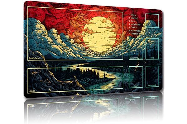 Malqiqi MTG lekmatta - 61 x 35 cm, gratis förvaringsväskor, TCG och brädspelmatta med zoner