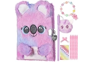 TPIVG Diario Segreto Bambina con Lucchetto,Carino Ragazze Peluche Diario Segreto Bambino,Regalo Bambina 5 6 7 8 9 10 anni,Regalo Di Natale Di Compleanno