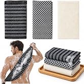 Exfoliating Shower Towel 3 Pieces, Japanese Exfoliating Towel 25 &times; 100 cm, Exfoliating Towel for Back, Back and Body, Double