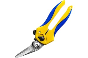 S&R Cisaille Multi-usage Ciseaux Coupe Tout en Acier Inox. Pour Couture, Cuisine, Bricolage. Cisaille Courbe 20cm