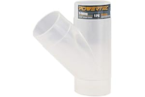 POWERTEC 70228 2-1/2 Inch Y-Fitting Dust Collection Hose Connector, Clear Color