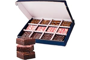 Patisserie Valerie Chocolate Fudge Brownies, 12 Pack - Double Chocolate, Cherry, Salted Caramel - Handmade in the UK - Birthday Gifts