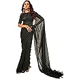 Elina fashion Georgette Sarees For Women Indian Party Wear Sequins Saree Sari & Unstitched Blouse