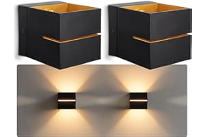‎SSC-LUXON SSC-LUXon 2 Stück KOURA indirekte Wandleuchte Innen schwarz mit Lichtschlitz - Wandlampe Gold Design Up Down Leuchte für 1x G9 Leuchtmittel LED Wandbeleuchtung Treppenhaus Flur