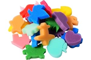 SUMIND 24 Pieces Painting Sponge Shapes Painting Stamps Crafting Painting Sponge Kids Sponge, Assorted Color