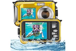 Biebuxo Fotocamera impermeabile digitale Full HD 2,7 K 48 MP Macchina Fotografica Subcquea 16 x Fotocamera Subacquea Impermeabile Macchina con microfono a LED ritardatore per adolescenti