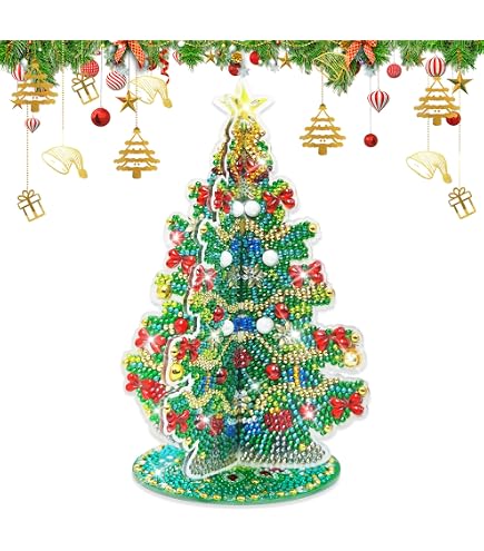 DIY Weihnachtshaus Diamantmalerei – 5D Kristall Strass Set, Inkl. Acrylplatte & Werkzeug