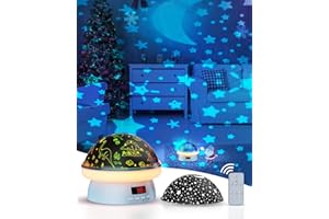 TEKFUN Dinosauro Giocattoli Bambini 2 3 4 5 6 7 8 Anni, 2 in 1 Proiettore Stelle Soffitto Bambini Luce Notturna Bambini, Bambini Regali Compleanno Bambini Decorazioni Camera (Blu)